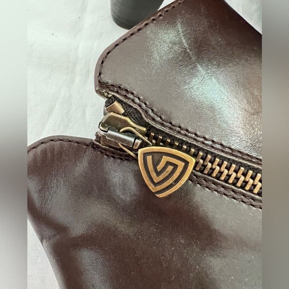 AGL Classic Brown Genuine Leather Ankle Boots Rounded Toe Heel 38.5 8.5 - Picture 8 of 13